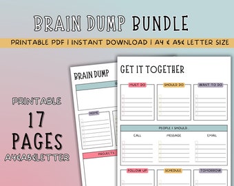 Editable Brain Dump Template, ADHD Daily Planner, to Do List Printable ...
