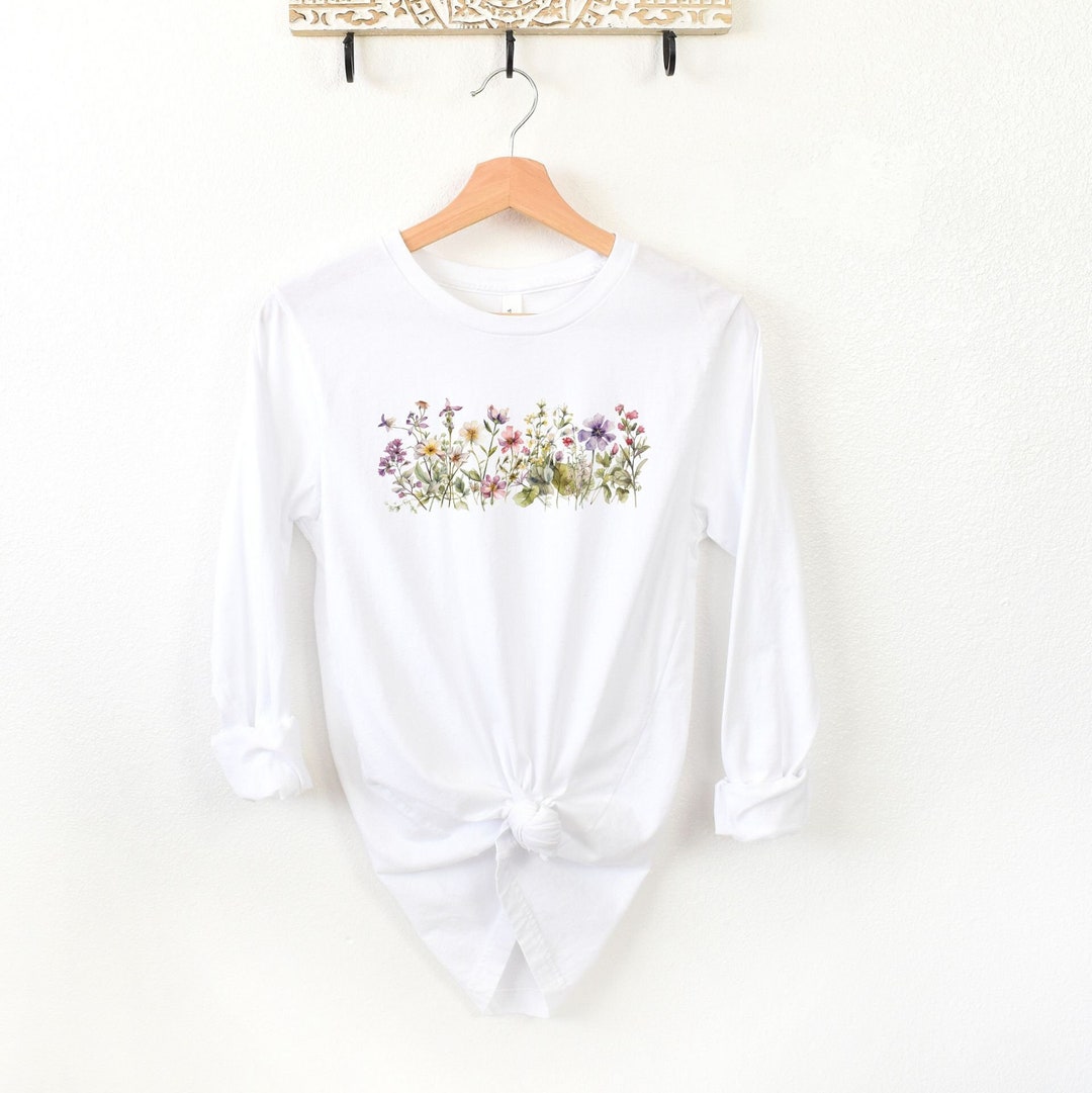 Beautiful Big Flower Printed Long T-shirt For Women's main image 1