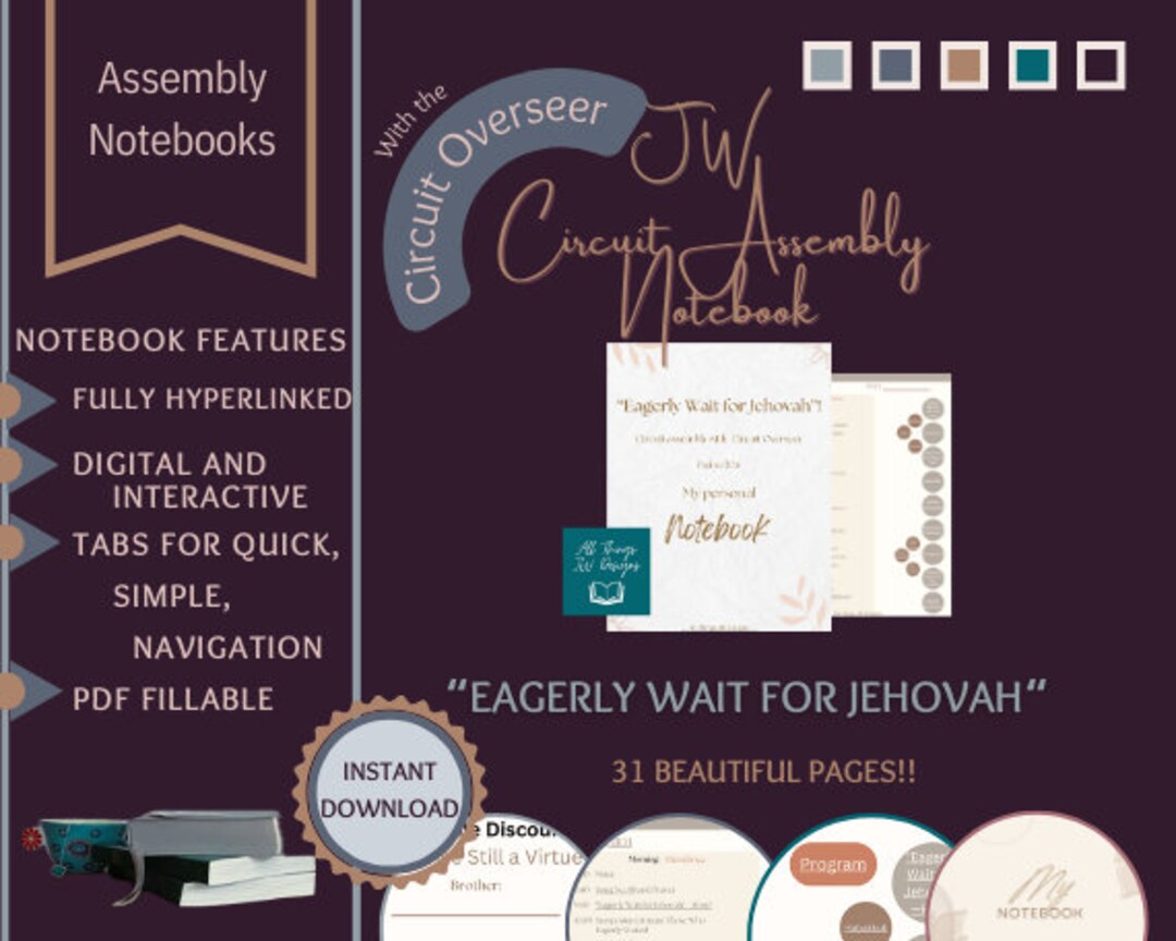 Eagerly Wait for Jehovah JW Circuit Assembly Digital Notebook, JW