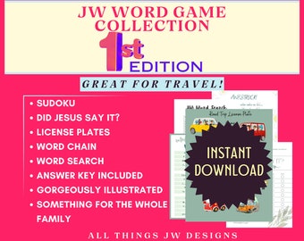 JW Family Word Games Collection Perfect for Road trips and Family Worship Instant Digital Download