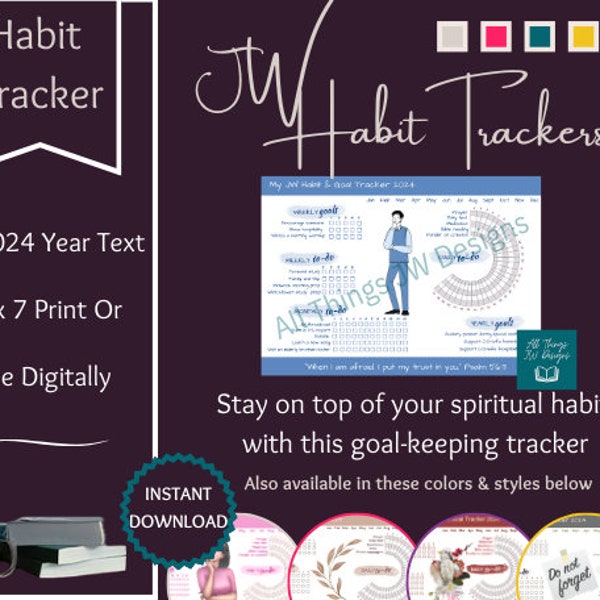 2024 JW Spiritual Routine Habit Tracker For Spiritual Activities Gift For Pioneer Gifts For Brothers Jw Gift 2024 YEAR TEXT Psalm 56:3