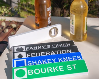 Personalized Ski Trail Bottle Opener with Magnetic Back – Perfect Winter Gift | Skiing | Snowboarding | Custom Present