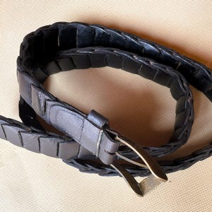 Ceinture en cuir tressé vintage fabriquée à la main - Cuir véritable rustique avec motif tissé, patine vieillie, style cow-boy occidental, bohème classique