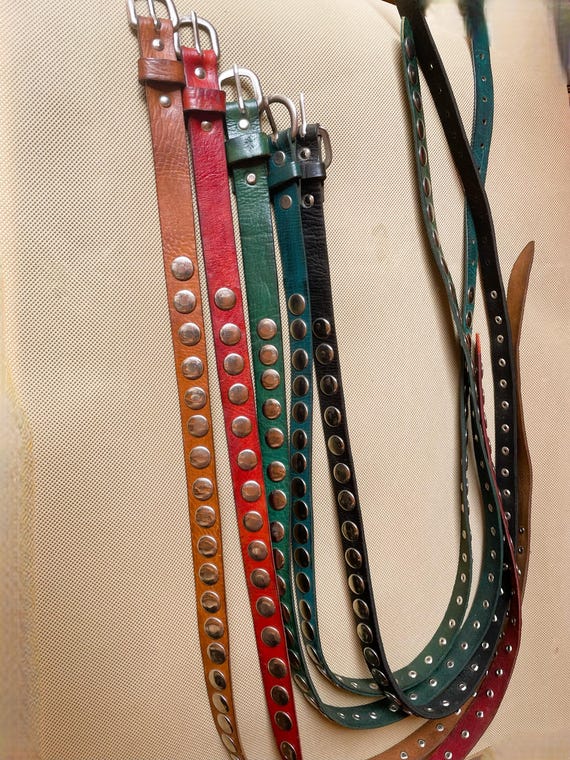 mura　スタッズ　レザー　ベルト　ハンドメイド　bero3sk-11 楽天市場】2連スタッズ レザーベルト（ ブラック×シルバー