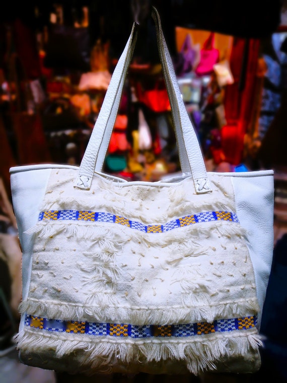 Borsa a tracolla Kilim marocchina fatta a mano: borsa da weekend