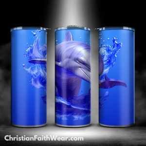 7 - 20oz Dolphin Tumbler Wraps, 3D Dolphin Skinny Tumbler, Sublimation Wraps w/ Canva Template to customize.  Personalize, Custom Dolphin