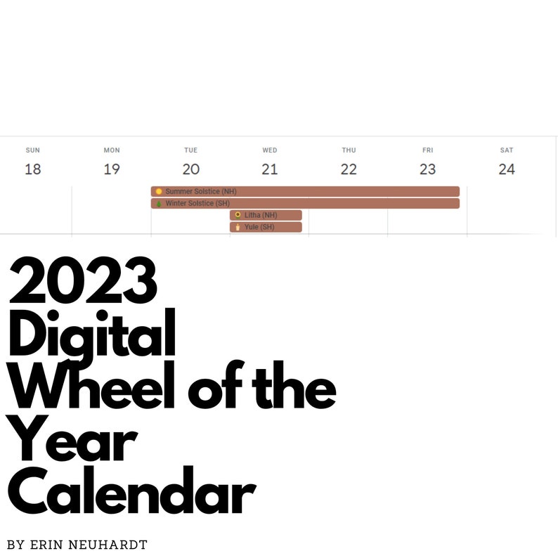 2023 Wheel of the Year Digital Calendar Etsy