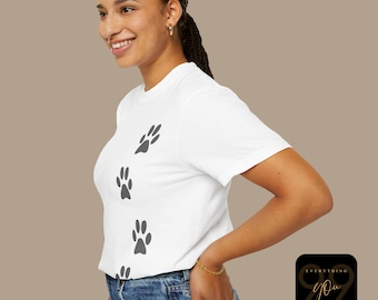 Paw Print T-Shirt: Unisex Garment-Dyed Tee for Pet Lovers