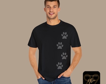 Paw Print Unisex T-Shirt: Garment-Dyed Tee for Animal Lovers