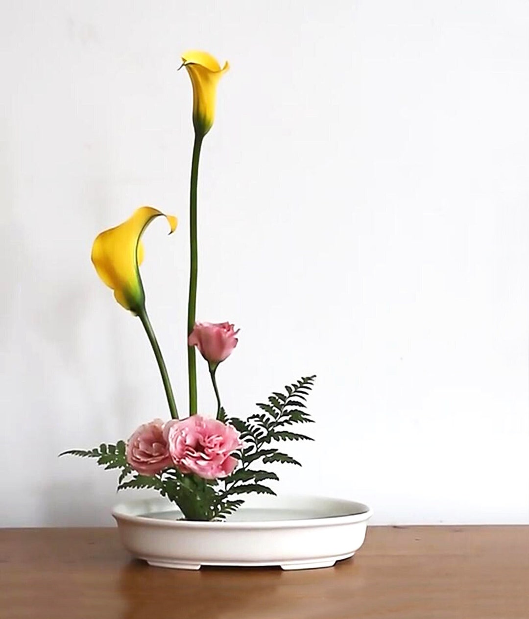 Oval Ikebana Vase With Kenzan Frog Handmade Pottery Flower Etsy