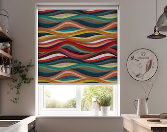 Colorful Roller Shades for Windows, Roller Blinds Print, Window Shade with Picture, Window Treatments for Living Room, French Door Curtain