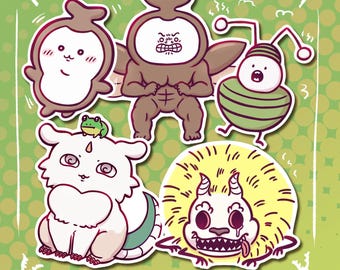 Chiikawa Monster Charaktere Aufkleber: Bug, Erwachsener Chiikabu, Chiikabu, Dekatsuyo, Anoko
