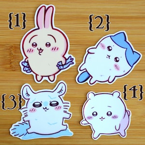 Chiikawa cute characters stickers | Usagi - Hachiware - Momonga - Chiikawa
