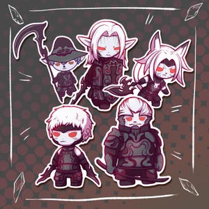 FFXIV / FFXI Chibi Ark Angels | Mithra - Elvaan - Tarutaru - Hume - Galka
