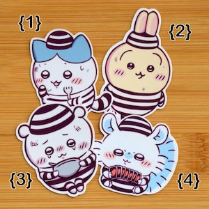 Chiikawa Prisoners Stickers | Chiikawa - Hachiware - Usagi - Momonga