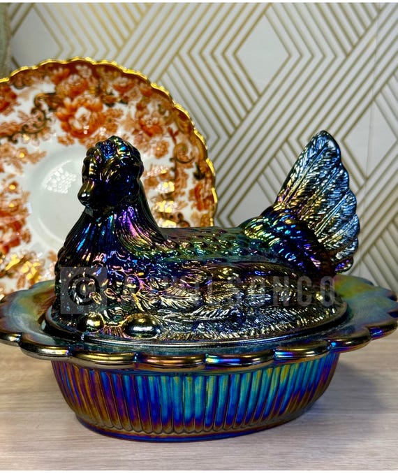 最高級のスーパー Vintage Rare MCM 1970's Electric Amethyst Black Glass Mosser 食器