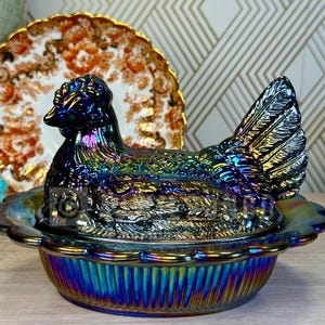 MCM Rare Vintage Mosser Glass Black Amethyst Electric Blue