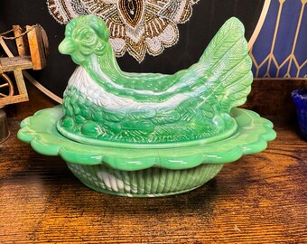 Aazon.co | Osser Glass Hen Candy Dish, Vintage Style Covered Candy