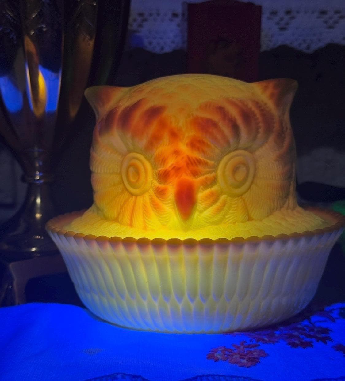 NMGCS 2025 Commemorative Dandelion Yellow Owl On Nest Covered Candy Dish
