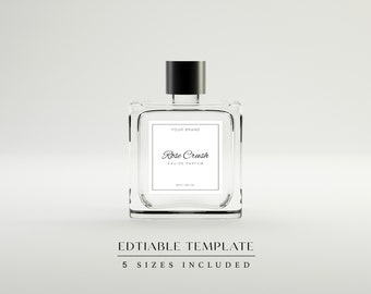 高級香水瓶ラベルテンプレート、香水デザイン、フレグランスラベル