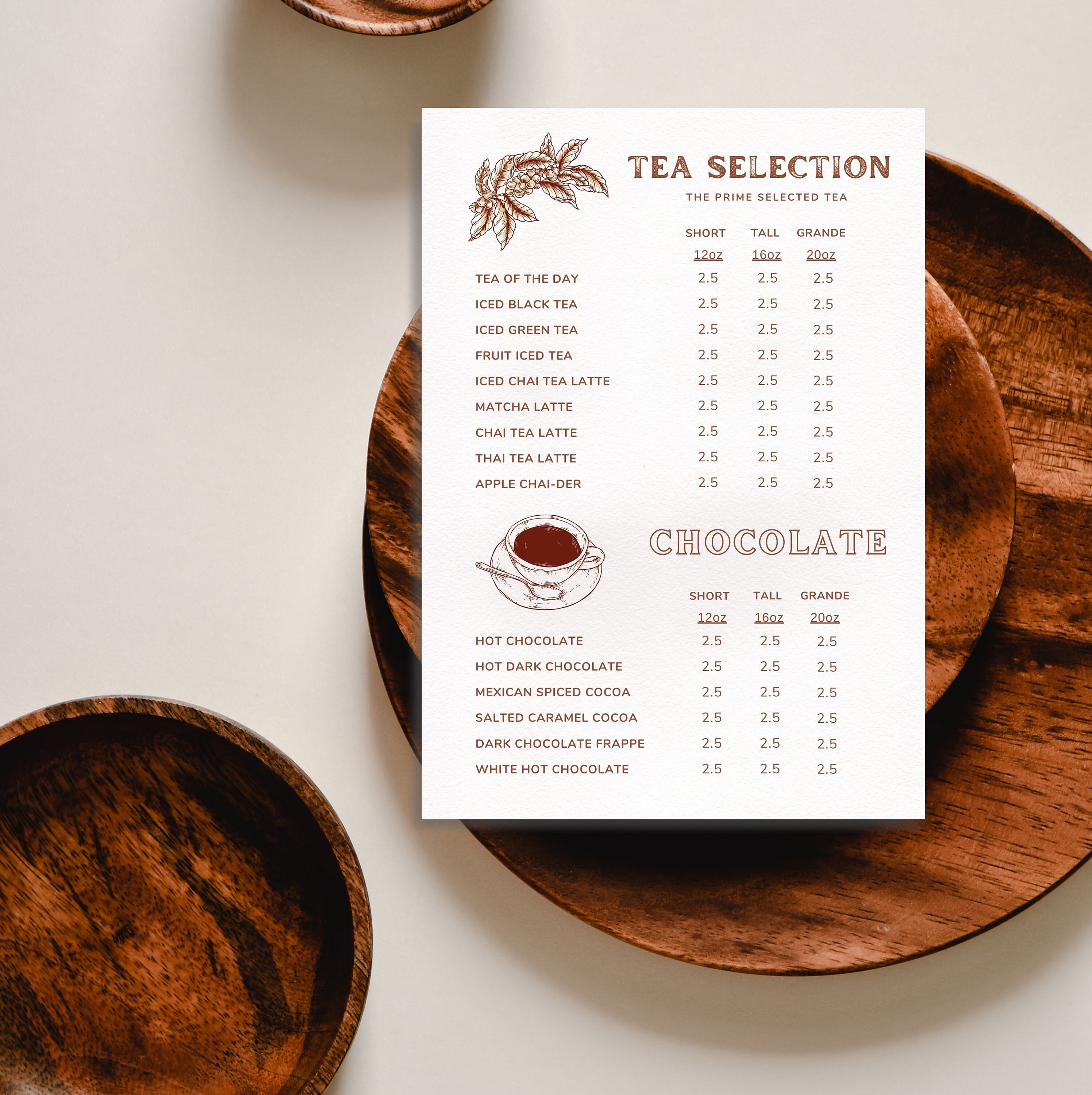 Minimal Cafe Menu Board Template Bundle, Editable Cafe Menu Template ...