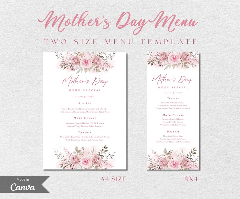 Mothers Day Menu Template Editable Tea Party Menu Cards Mother #39 s Day Mothers Day Menu Template Editable Tea Party Menu Cards Mother #39 s Day