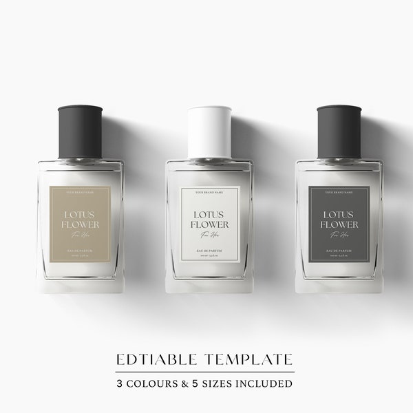 Perfume Bottle Label Template, Editable Perfume Label Template, Minimal Cologne Label, Custom Label Design, Spray Bottle Label, Canva Label