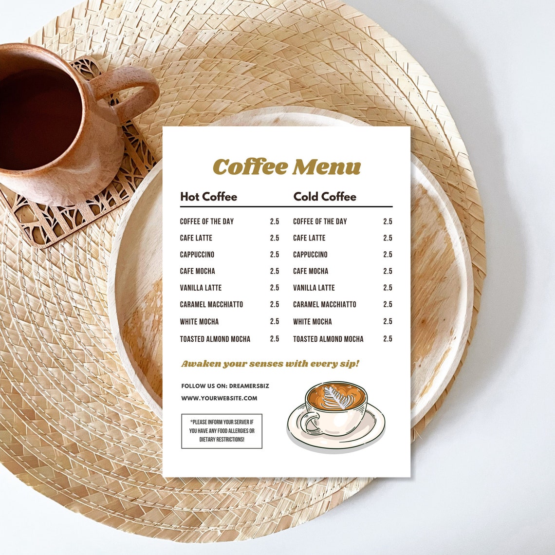 Coffee Menu Sign Template Bundle, Cafe Coffee Menu, Simple Coffee Menu ...