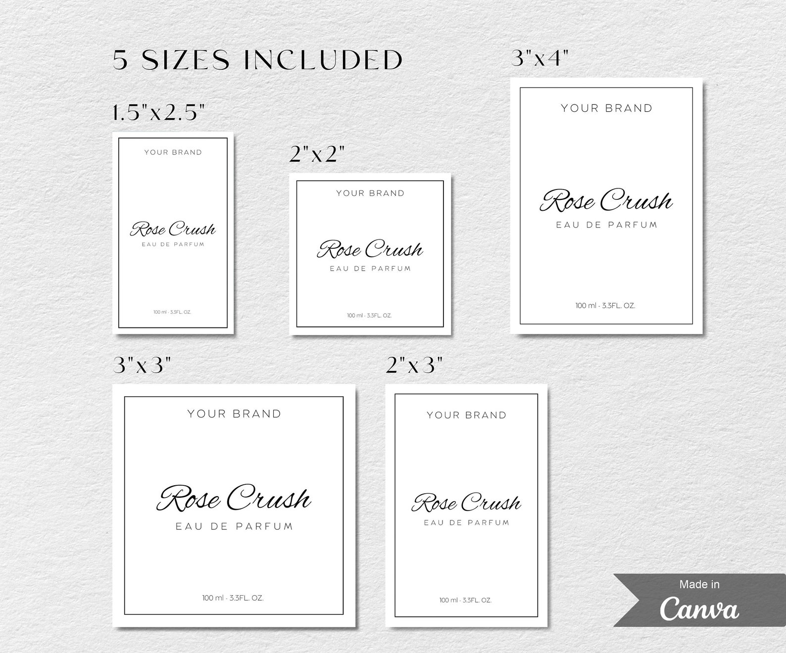 Perfume Bottle Label Template, Editable Perfume Label Template ...
