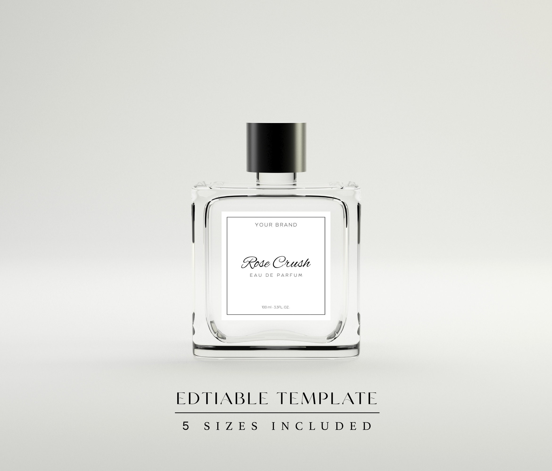 Perfume Bottle Label Template, Editable Perfume Label Template