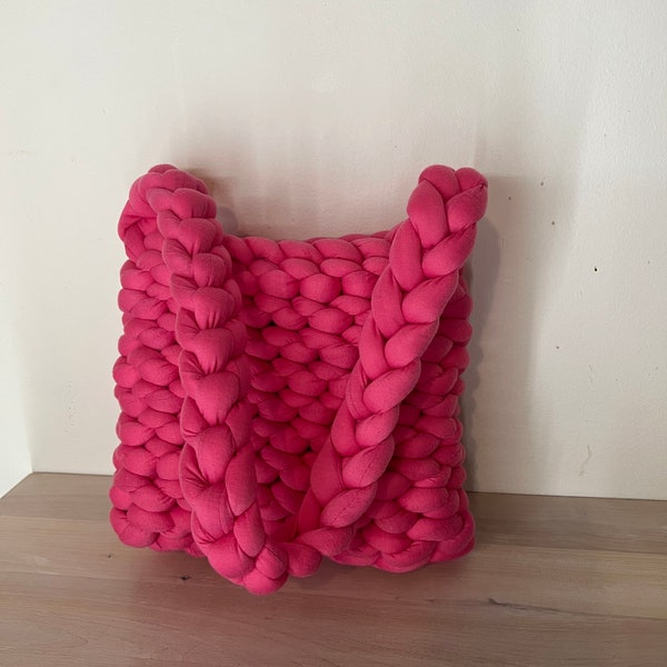 Super Chunky Yarn Purse - Sac fourre-tout en tricot