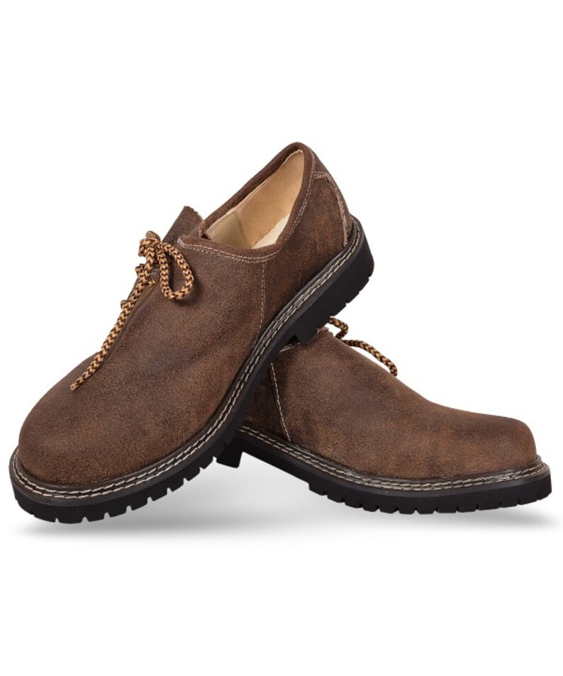 Lederhosen Shoes Brown German Lederhosen Shoes Authentic cow suede leather brown shoes Bavarian lederhosen shoes 画像 1