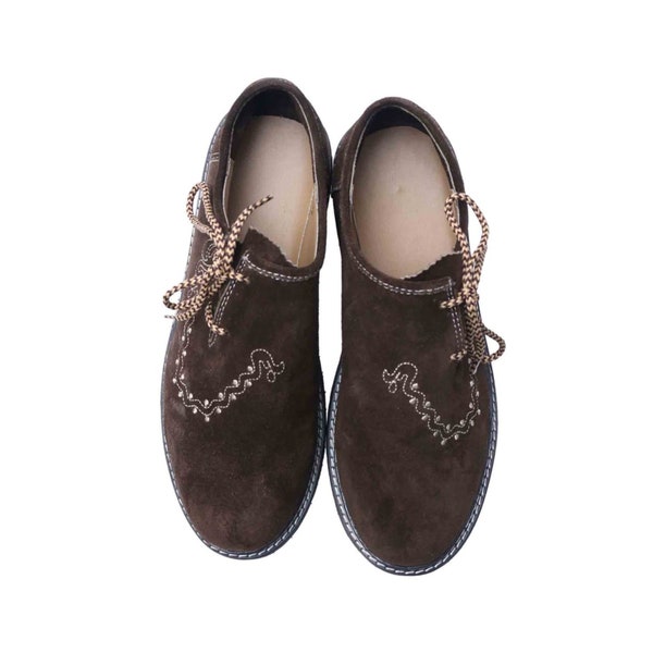 Lederhosen Shoes dark Brown German Lederhosen Shoes Authentic cow suede leather dark brown shoes Bavarian lederhosen shoes