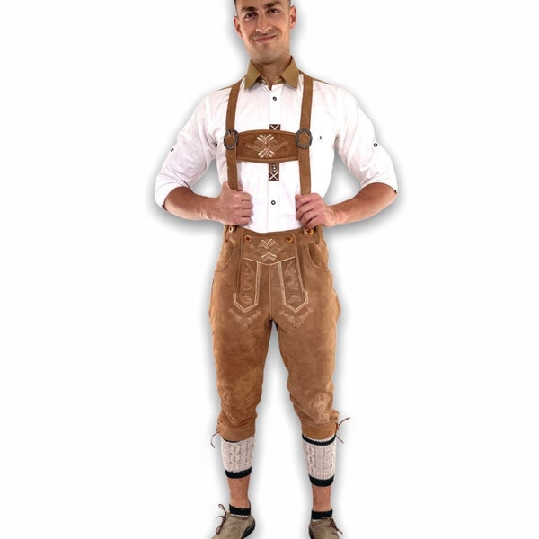 Bavarian Authentic Cow Lederhosen Brown