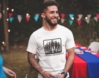 Tapferkeits- und Ehren-T-Shirt – Militär-Silhouette-Gedenkshirt