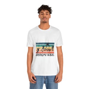 Retro Pop and Innovate Skateboarder Graphic Tee for Skater Enthusiasts