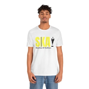SKA Checkered Music Tee - Retro Black & Yellow Unisex T-shirt