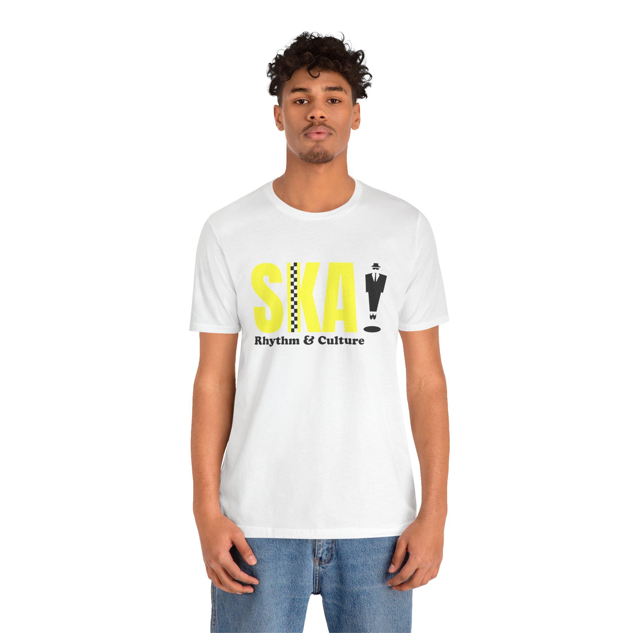 SKA Checkered Music Tee - Retro Black & Yellow Unisex T-shirt - Etsy