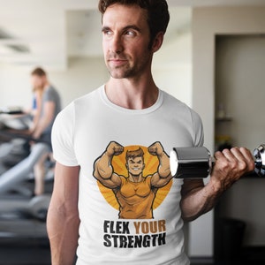 Biegen Sie Ihre Stärke Bodybuilder Unisex Jersey Kurzarm-T-Shirt