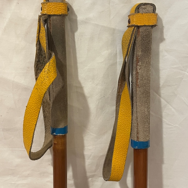 140cm Järvinen Bamboo Cross-Country Ski Poles - late 1960s - FINLAND