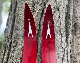 205cm Åsnes of Norway "Tur-Langrenn" 1970s Cross-Country Touring Skis - Lovely Red Color!!!