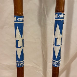 140 cm Liljedahl 竹製クロスカントリー スキー ポール - 1960 年代後半 - VM Staven - クールなブルーのハイライト!!!