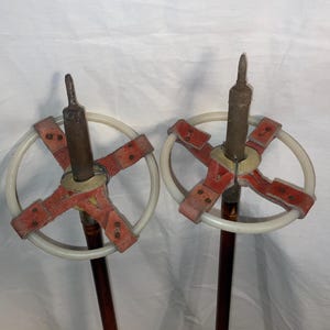 125 cm Järvinen 竹製クロスカントリースキーポール - 1960 年代後半 - フィンランド - レザー レザー