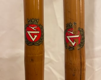 120 cm Gresvig norwegische Bambus-Langlaufstöcke – Bambus/Leder