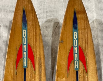 205cm Bonna "Konkurranse" Vintage houten langlaufraceski's - NOORWEGEN NOORWEGEN - 1960!!!!