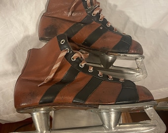 1960s Gresvig Leather Ice Hockey Skates - Norway (US Men's 6.5/Women's 8-8.5)