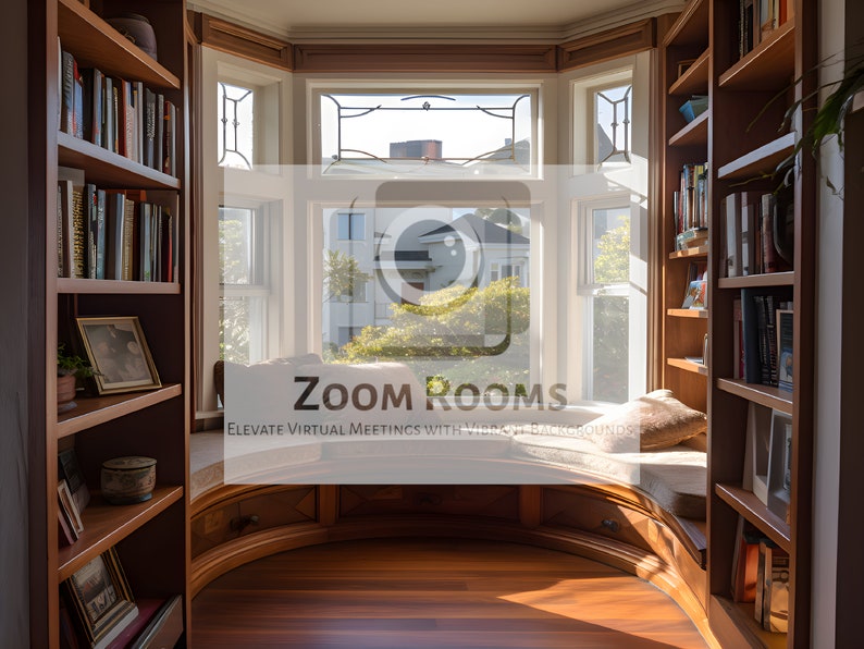 Bookcase Zoom Virtual Backgrounds Backdrop Office Background Microsoft