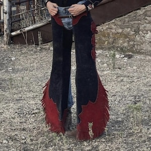 Handmade Cowgirl Chap Buck Skin Suede Black Leather Pant Rodeo Chap Western  Leather Chap Suede Gifts For Her , Gifts For Women
