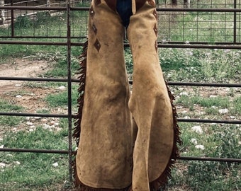 Handmade Cowgirl Chap Buck Skin Suede Leather Pant Rodeo Chap Western  Leather Chap Suede Gifts For Her , Gifts For Women