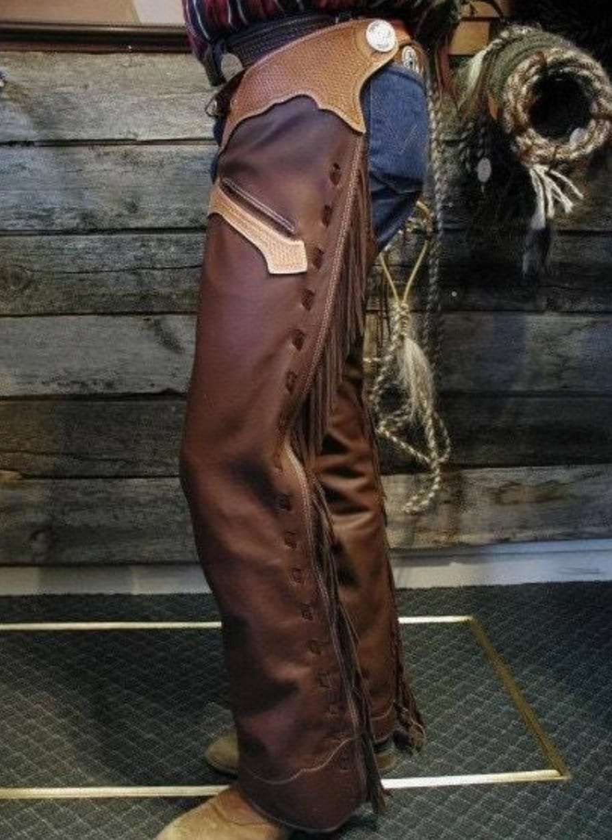 Handmade Brown Leather Cowboy Chaps, Rodeo Western Pants - Etsy